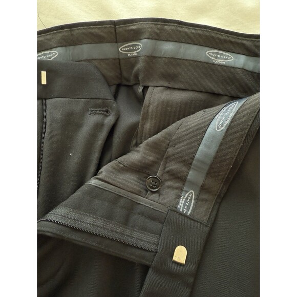 Pronto Uomo Platinum Men’s 2 Piece Suit 40R 32/30 Solid Black 100% Wool - Picture 16 of 16